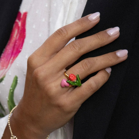 Anillo Tulipán y Corazón