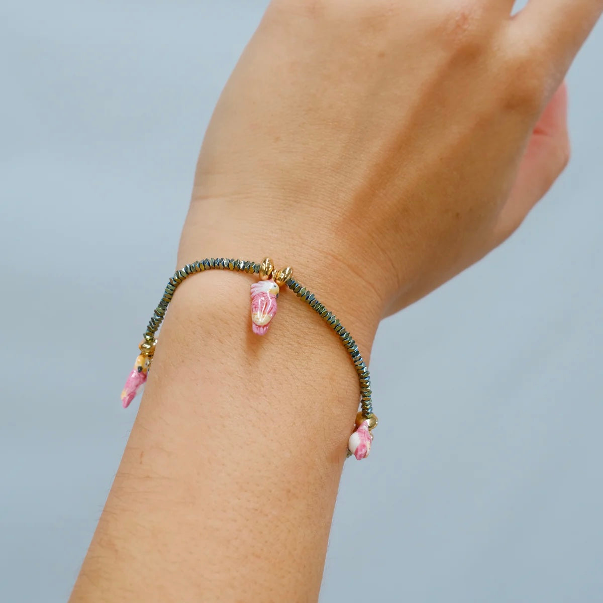 Pulsera Cacatúas Rosadas
