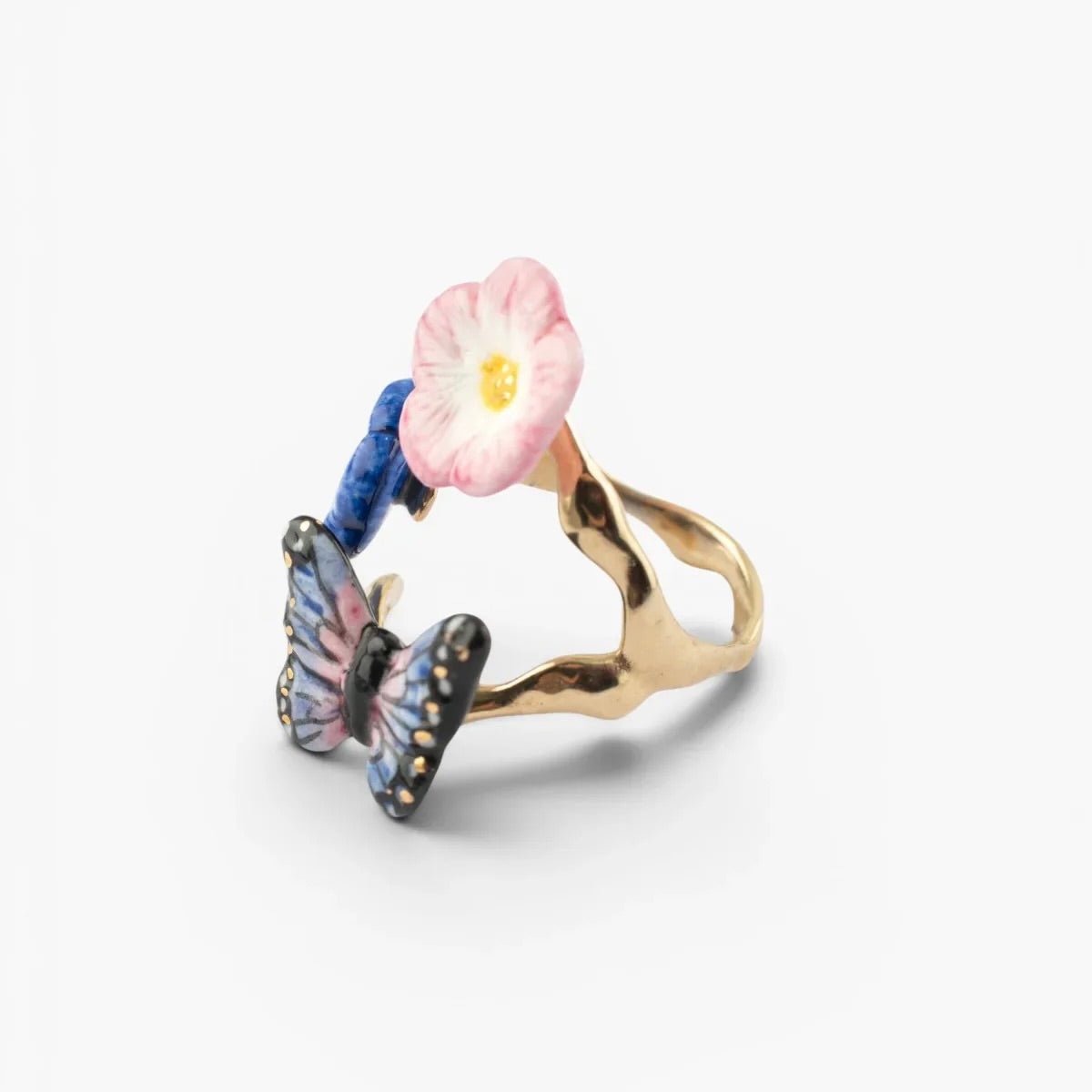 Anillo Mariposa y Petunias - Leontina Joyas