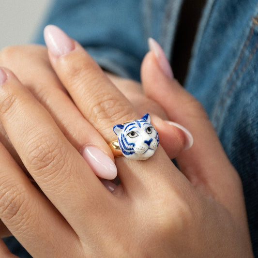 Anillo Tigre Azul - Leontina Joyas