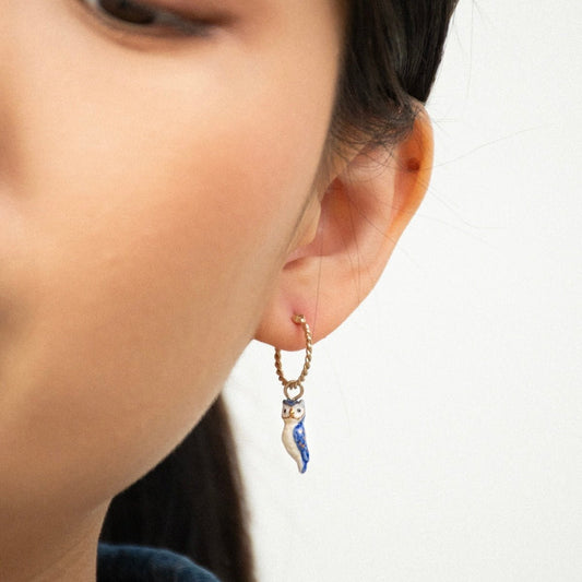 Aro Búho Azul - Leontina Joyas
