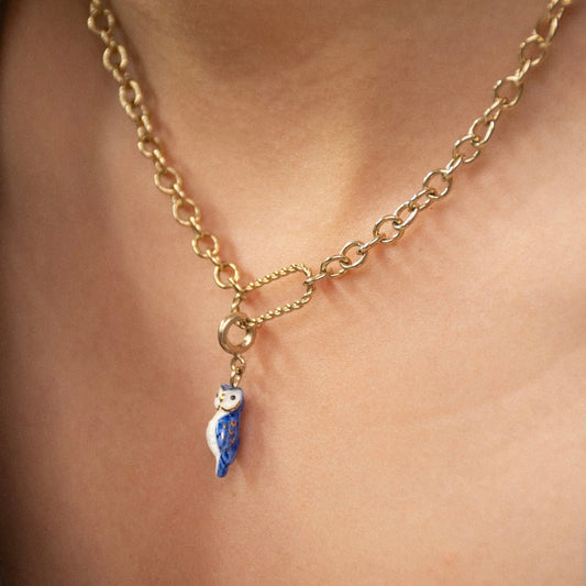 Charm Búho Azul - Leontina Joyas
