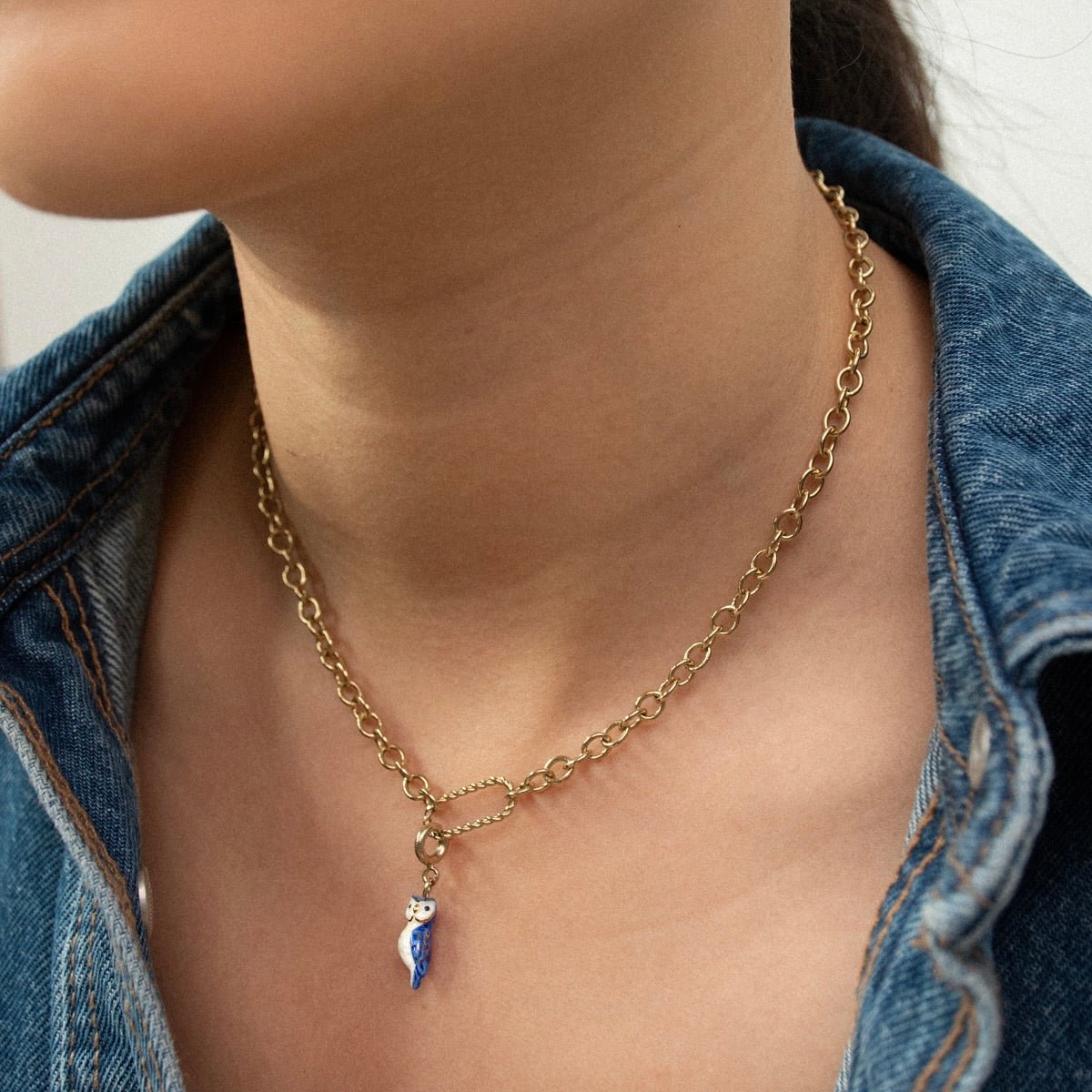 Charm Búho Azul - Leontina Joyas