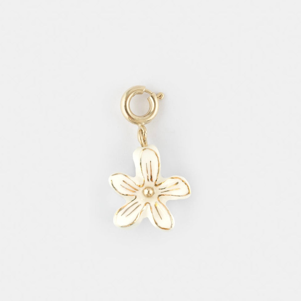 Charm Flor Erine Blanca de porcelana francesa pintada a mano — Nach Bijoux