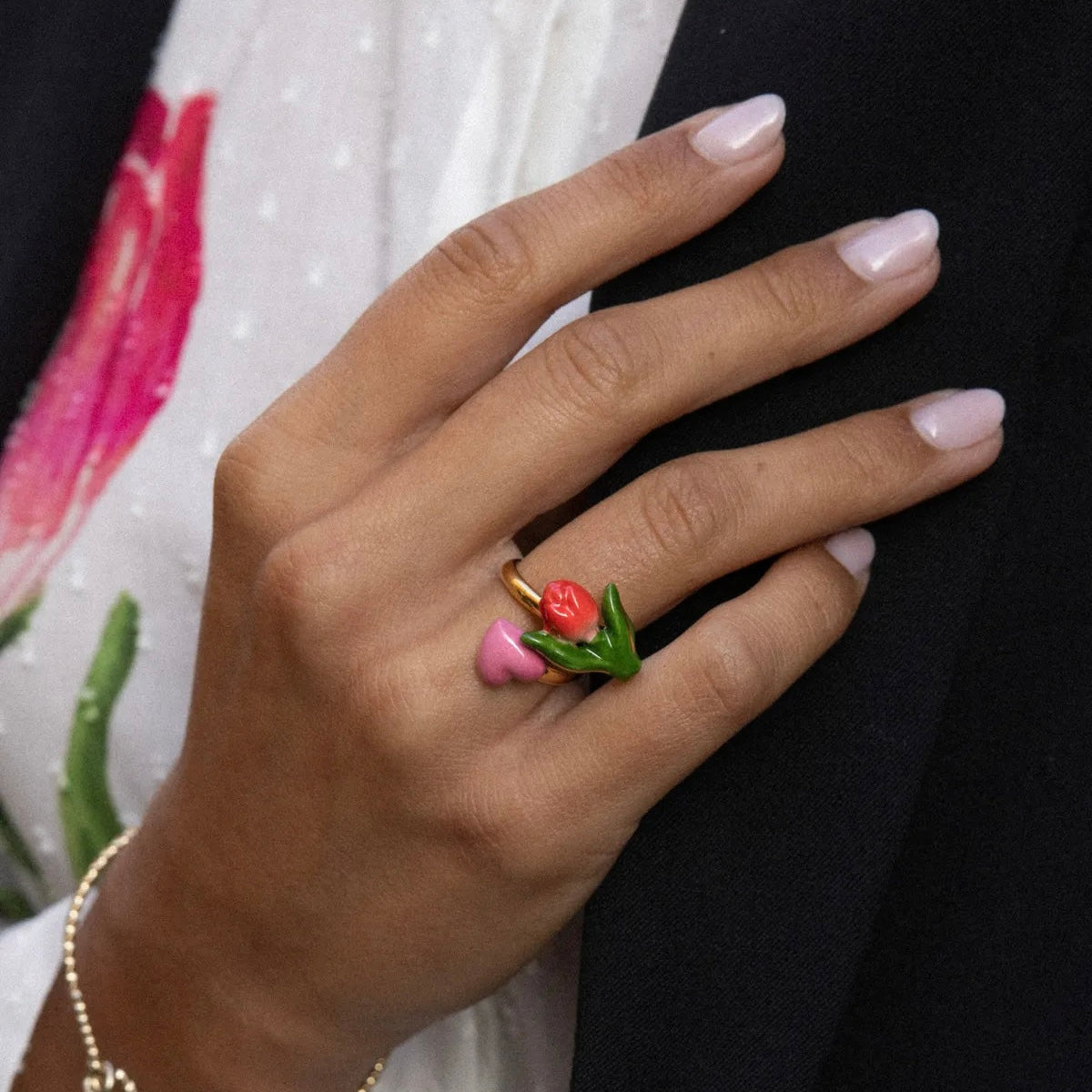 Anillo Tulipán y Corazón