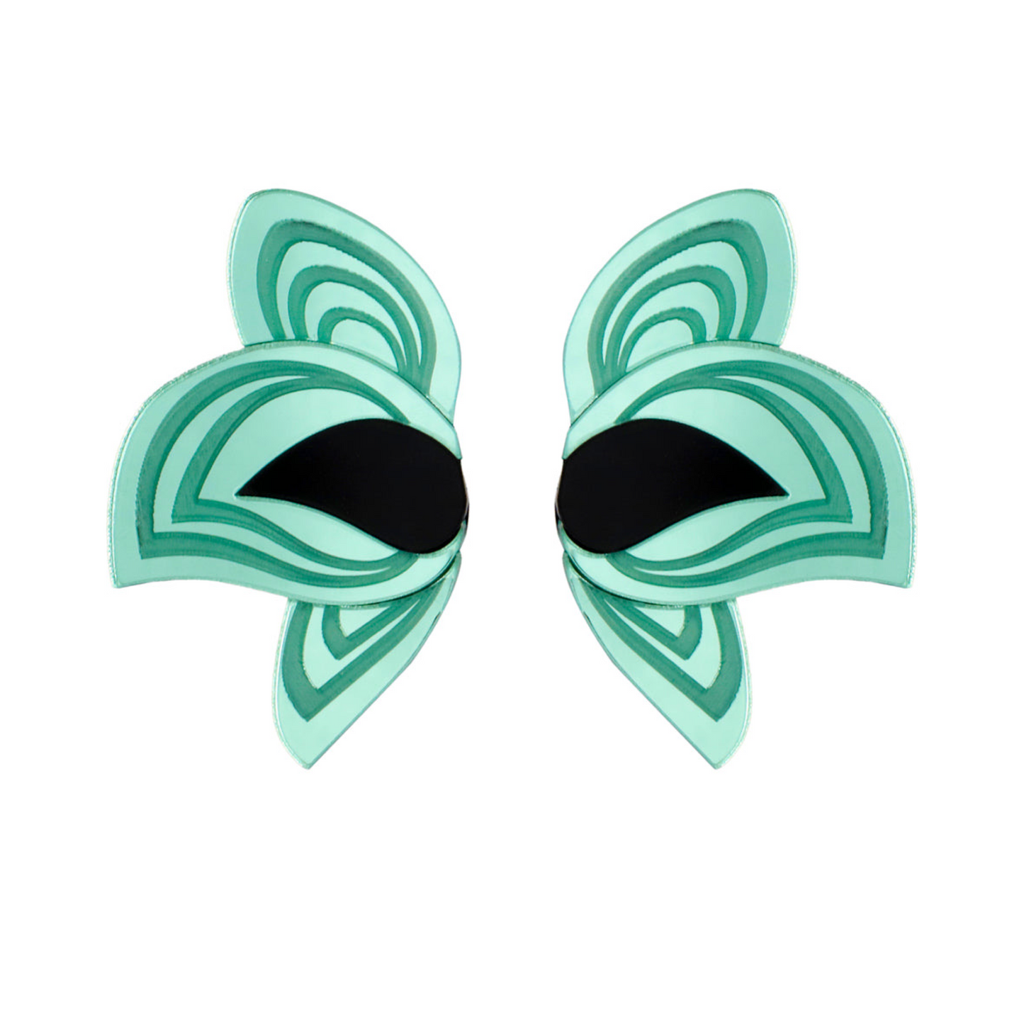 Aros maxi «Ojos Verdes» de la marca Papiroga, fabricados en acrílico (metacrilato) con diseño español - Leontina Joyas Chile