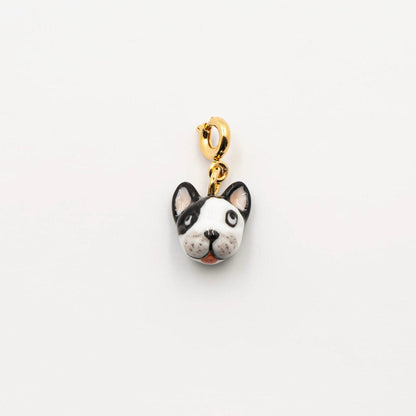 Charm Bulldog Francés de porcelana francesa pintada a mano — Nach Bijoux