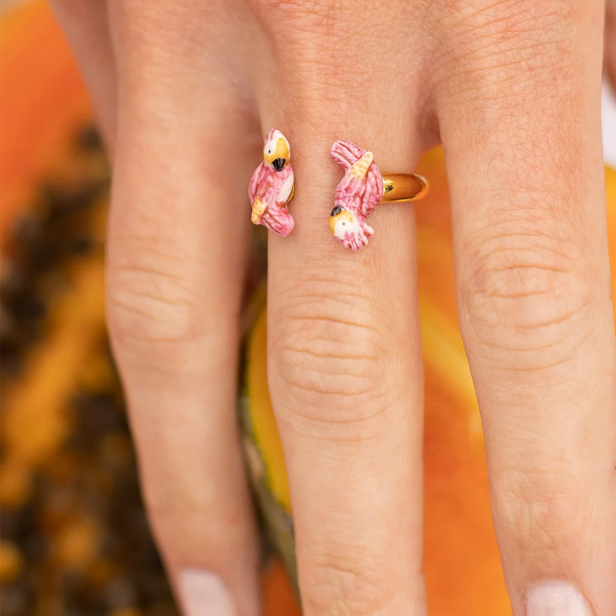 Anillo Cacatúas Rosadas