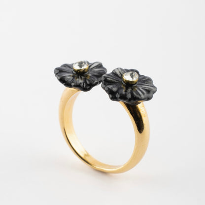 Anillo Flores Negras