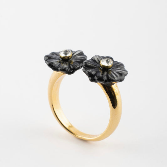 Anillo Flores Negras
