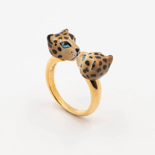 Anillo Leopardos Ojos Celestes