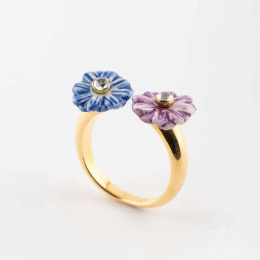 Anillo Violetas Azul & Morada
