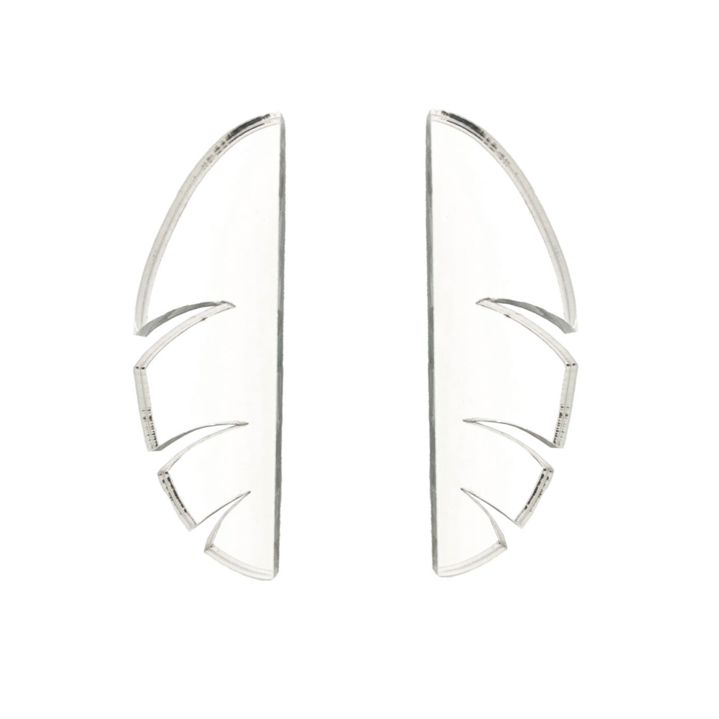 Aros maxi «Naturaleza Plata» de la marca Papiroga, fabricados en acrílico (metacrilato) con diseño español - Leontina Joyas Chile