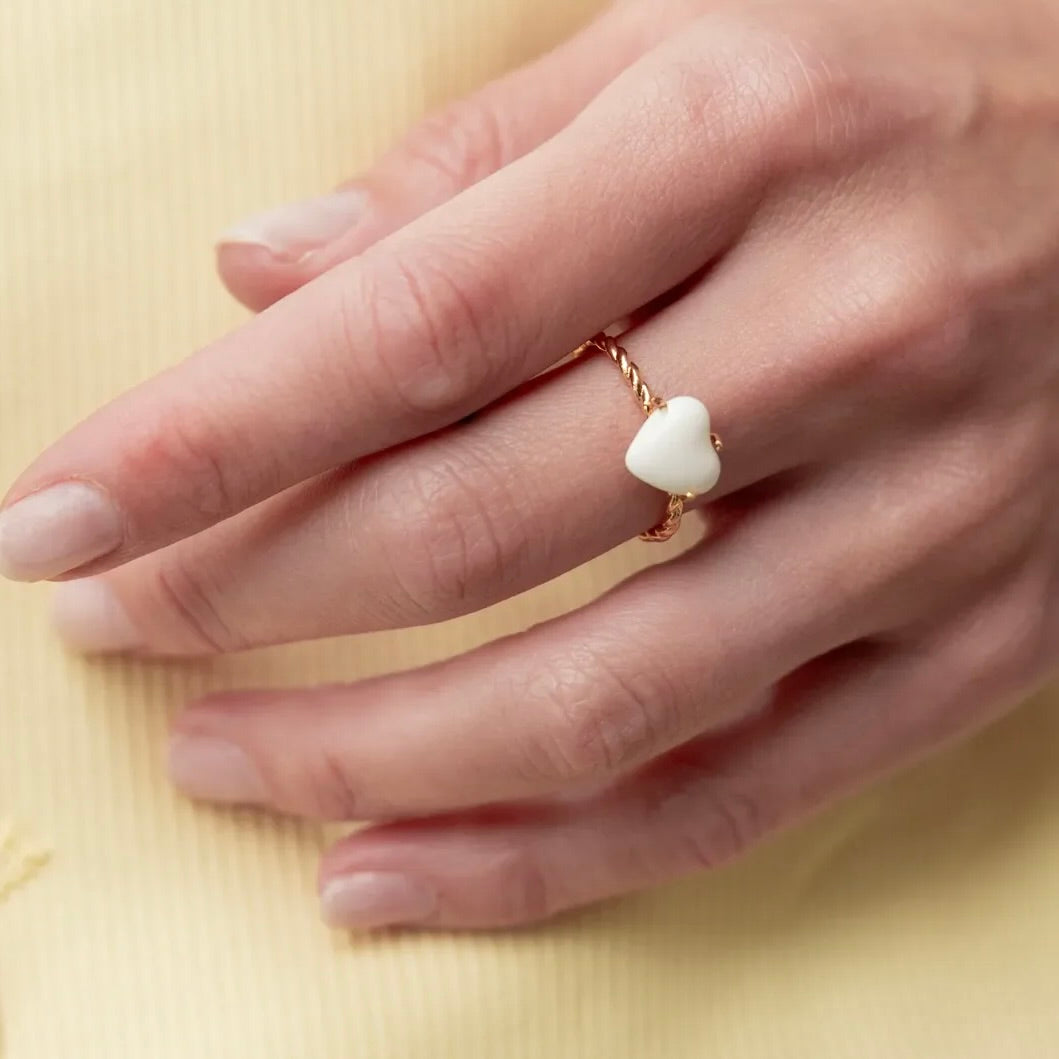 Anillo Corazón Blanco