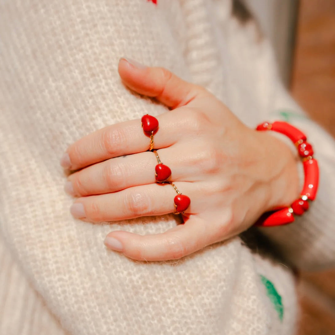 Anillo Corazón Rojo