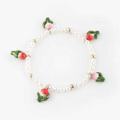 Brazalete Perlas y Tulipanes