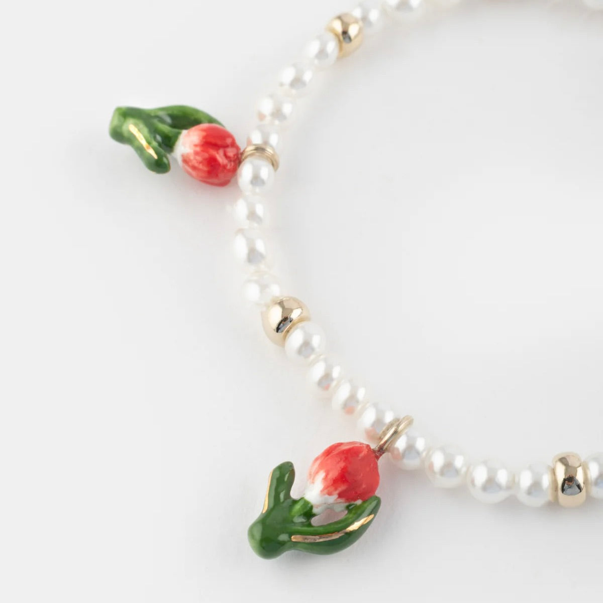 Brazalete Perlas y Tulipanes