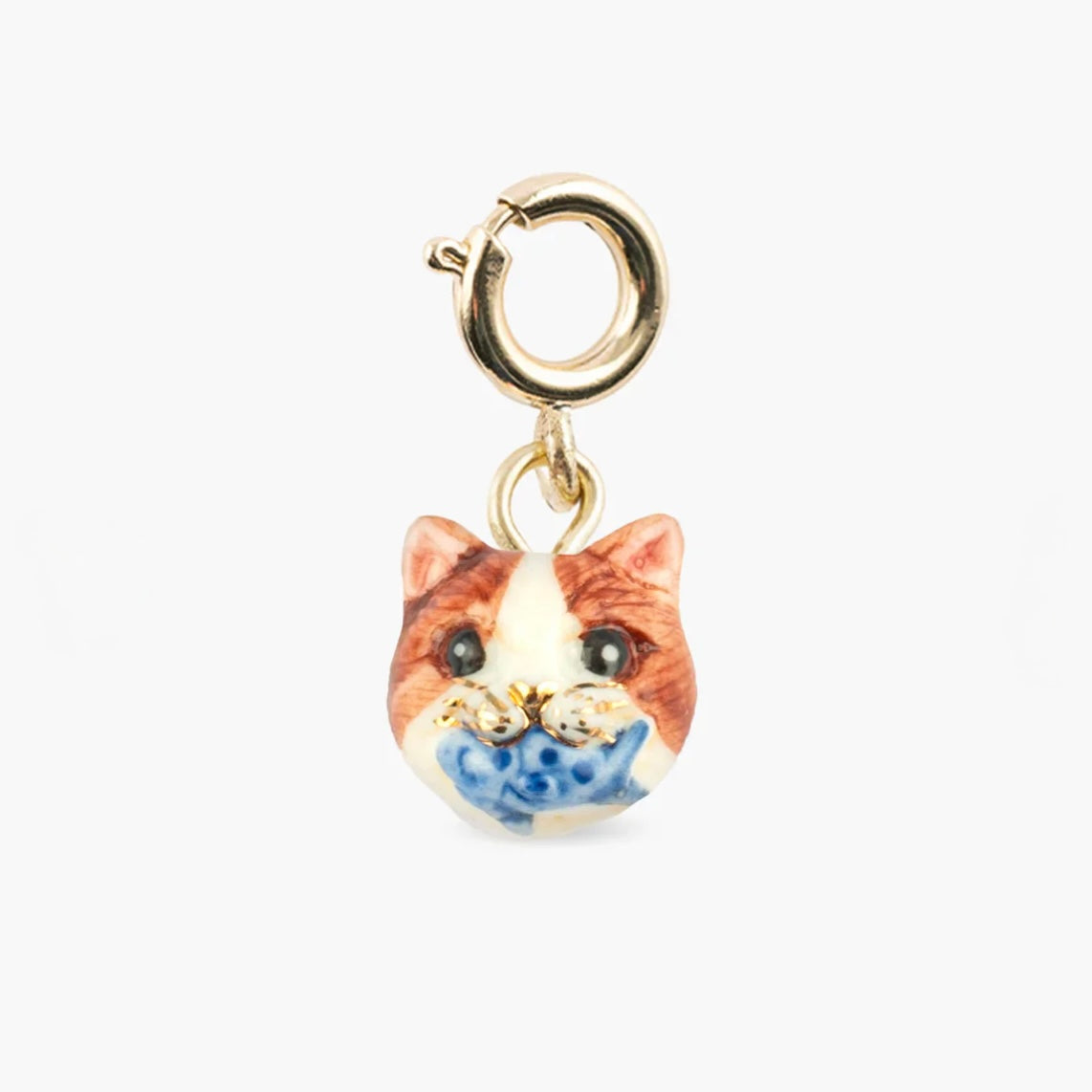 Charm Gatito Comiendo de porcelana francesa pintada a mano — Nach Bijoux