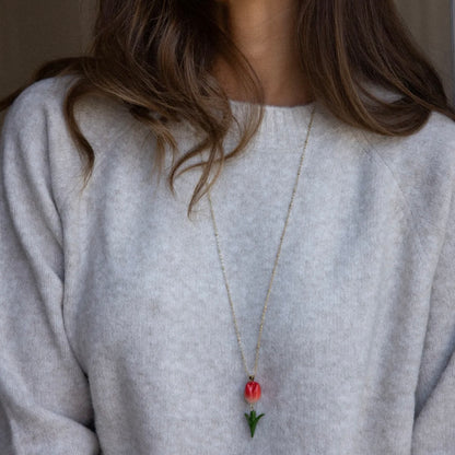 Collar Tulipán Rojo