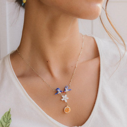 Collar Golondrinas y Naranja