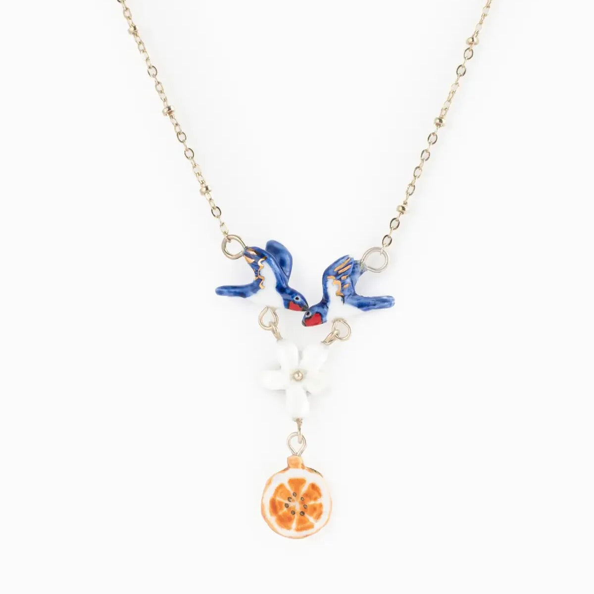 Collar Golondrinas y Naranja