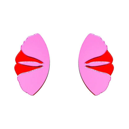 Aros Midi Aleteo Papiroga, acrílico (metacrilato), diseño español - Leontina Joyas Chile