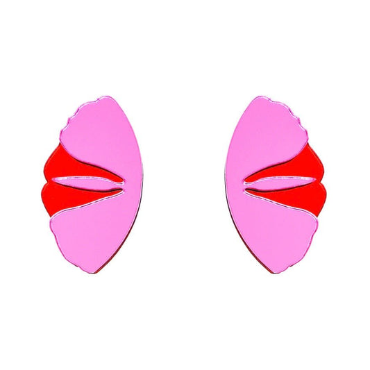 Aros Midi Aleteo Papiroga, acrílico (metacrilato), diseño español - Leontina Joyas Chile