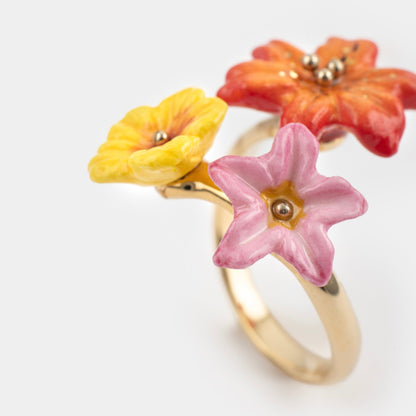 Anillo Flores Tropicales - Leontina Joyas