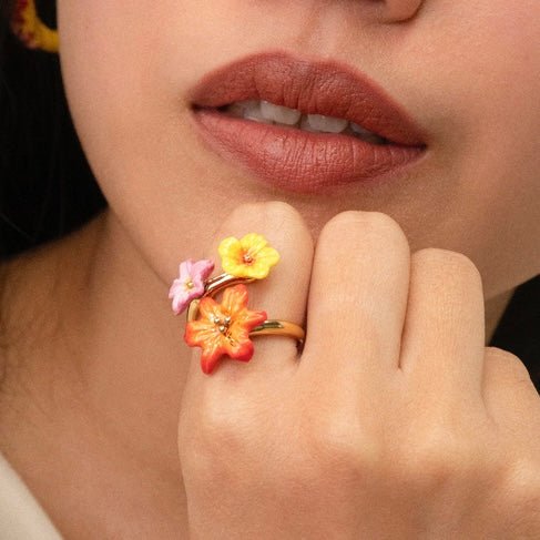 Anillo Flores Tropicales - Leontina Joyas
