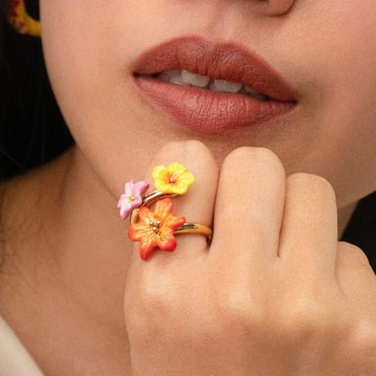 Anillo Flores Tropicales - Leontina Joyas