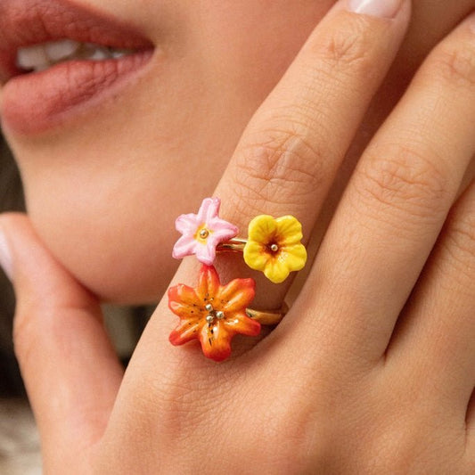 Anillo Flores Tropicales - Leontina Joyas