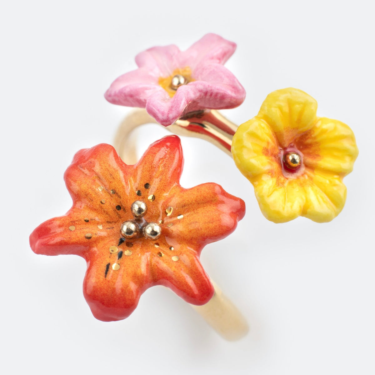 Anillo Flores Tropicales - Leontina Joyas