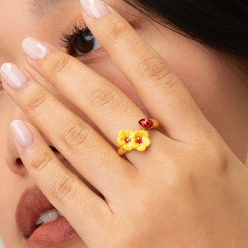 Anillo Hibisco y Chinita - Leontina Joyas