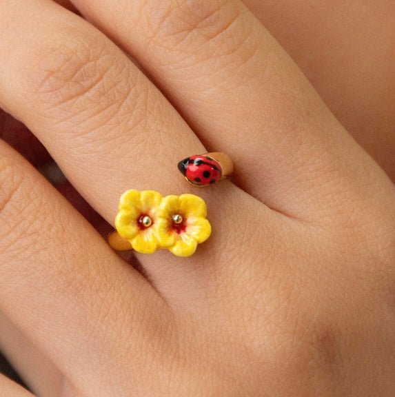 Anillo Hibisco y Chinita - Leontina Joyas