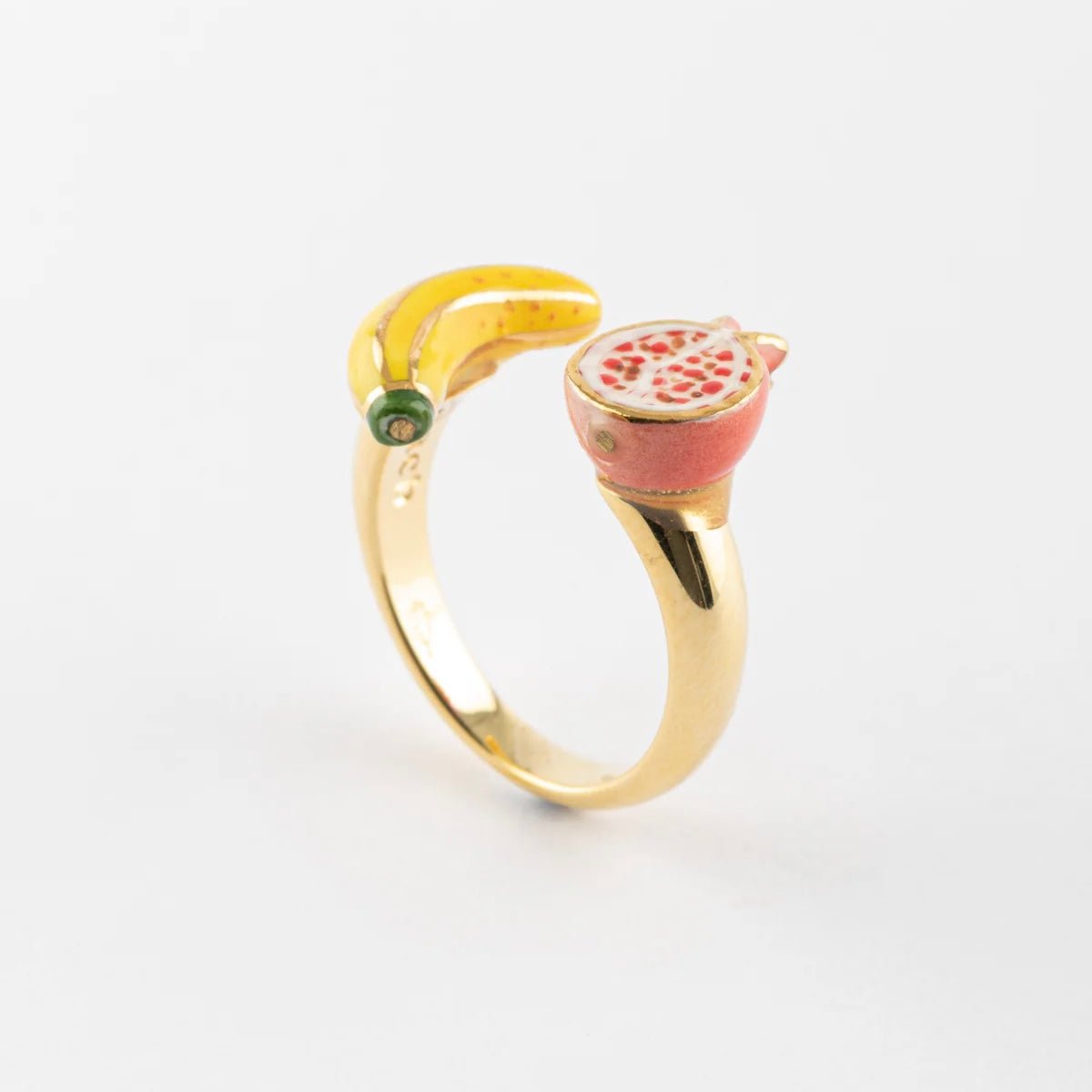 Anillo La Frutera Nach Bijoux, porcelana pintada a mano, diseño francés - Leontina Joyas Chile