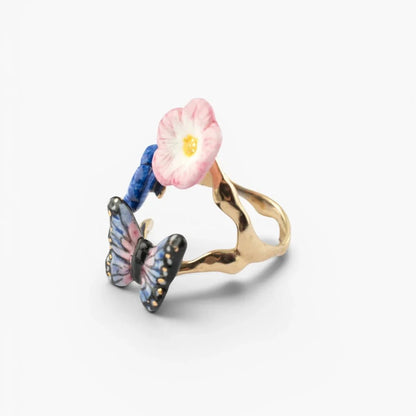 Anillo Mariposa y Petunias - Leontina Joyas
