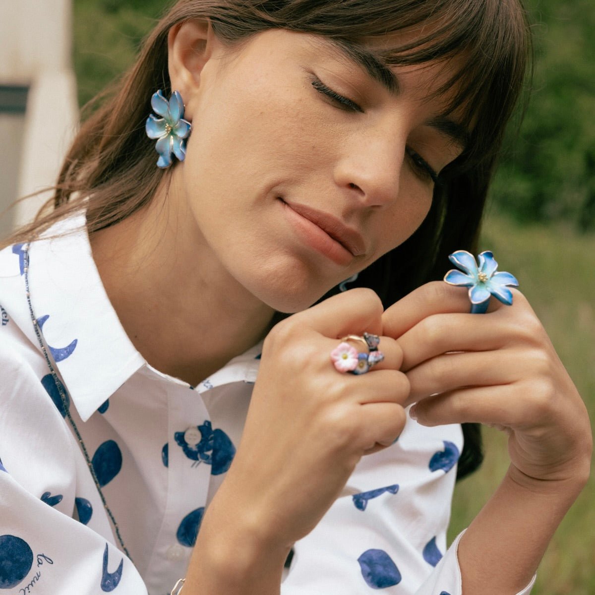 Anillo Mariposa y Petunias - Leontina Joyas