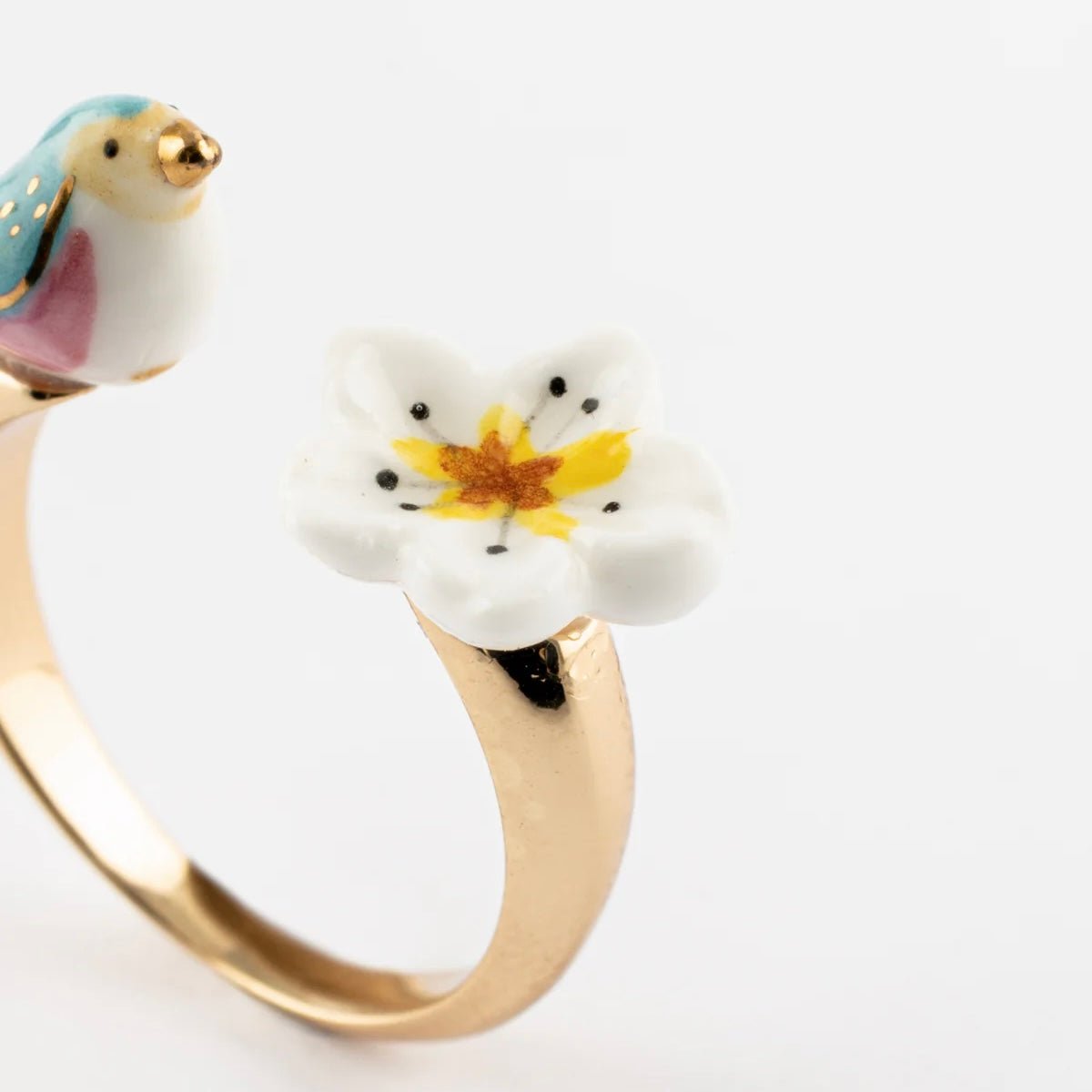 Anillo Pájaro & Flor - Leontina Joyas