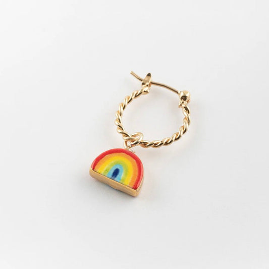 Aro Arcoiris Nach Bijoux, porcelana pintada a mano - Leontina Joyas Chile