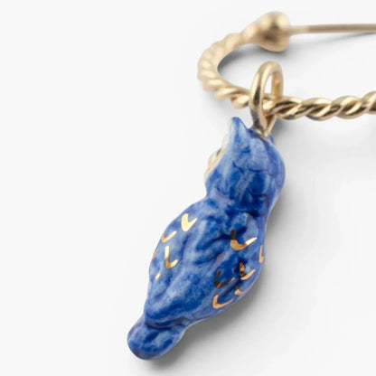 Aro Búho Azul - Leontina Joyas