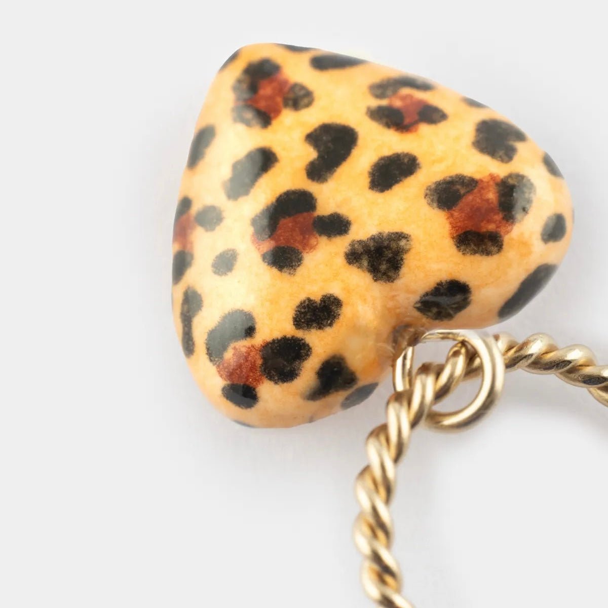 Aro Corazón Animal Print - Chocolatine - Leontina Joyas