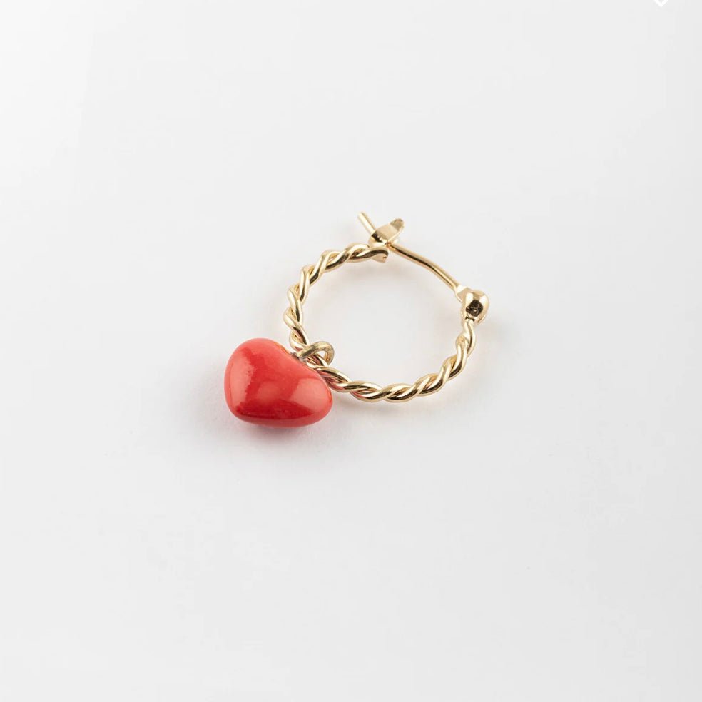 Aro Corazón Rojo - Leontina Joyas