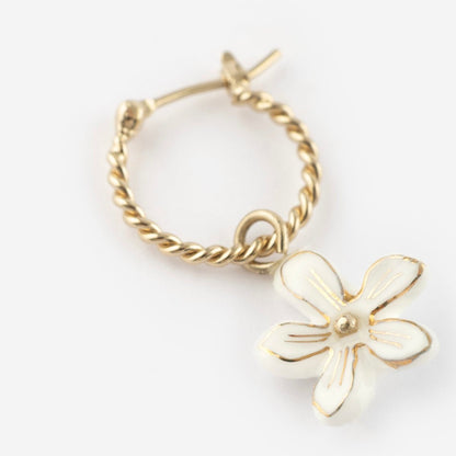 Aro Flor Erine Blanca - Leontina Joyas