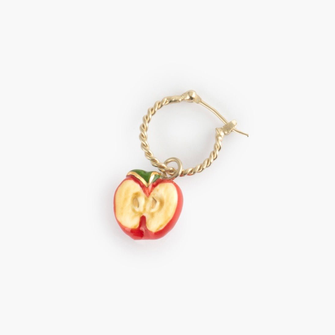 Aro Manzana Nach Bijoux, porcelana pintada a mano - Leontina Joyas Chile