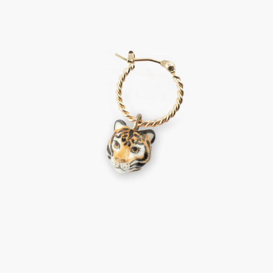 Aro Tigre Nach Bijoux, porcelana pintada a mano - Leontina Joyas Chile