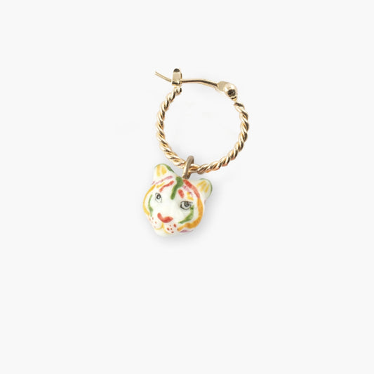 Aro Tigre Colores Nach Bijoux, porcelana pintada a mano - Leontina Joyas Chile