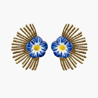 Aros Petunias Azules - Leontina Joyas