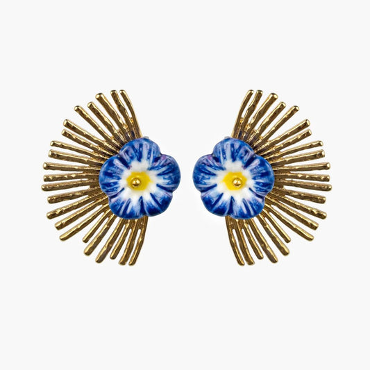 Aros Petunias Azules - Leontina Joyas
