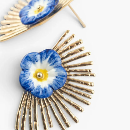 Aros Petunias Azules - Leontina Joyas