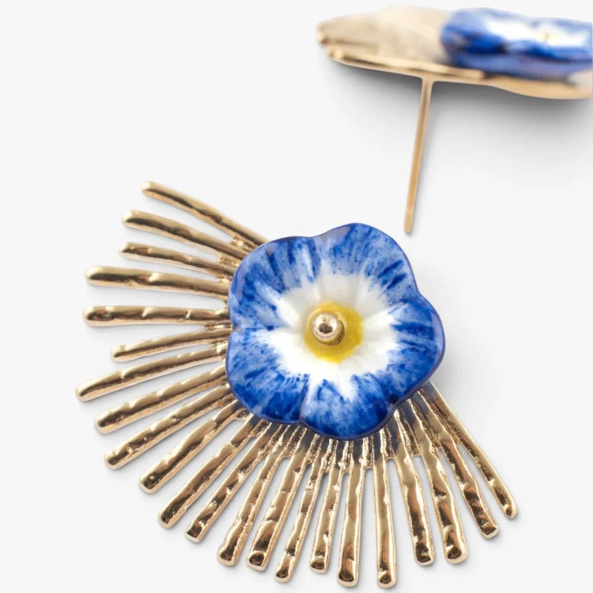 Aros Petunias Azules - Leontina Joyas